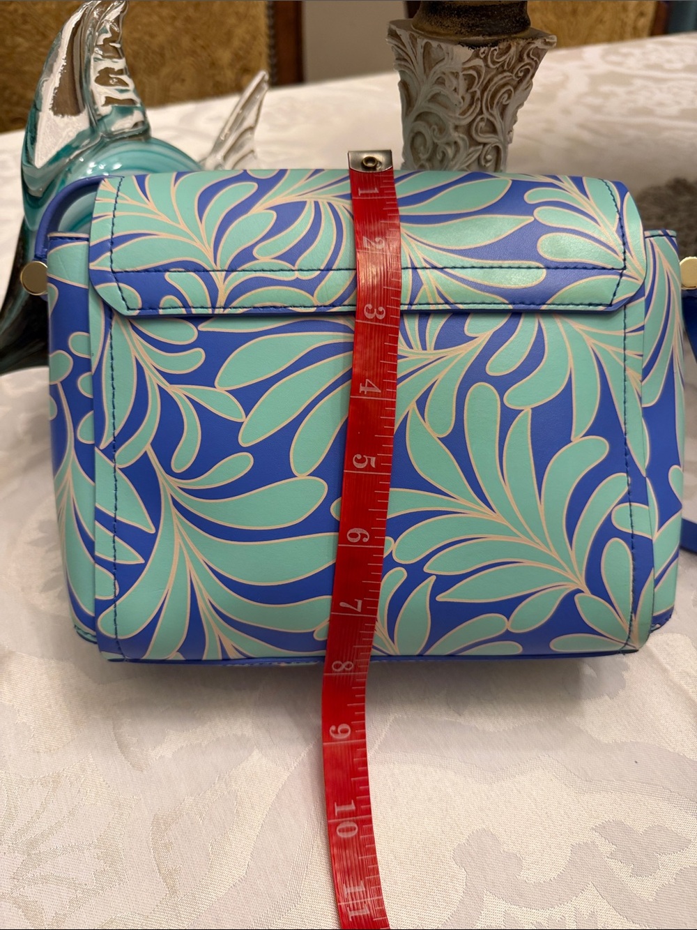 Kate Spade 100% Cow Leather Leaf-Print Crossbody Bag - Picture 6 of 14